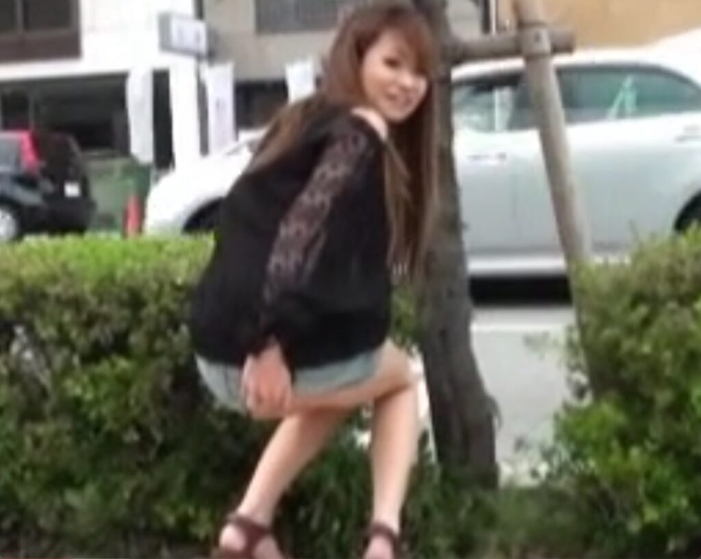 交通量が多い道端で平気で野糞しちゃうギャル系お姉さんたちｗ