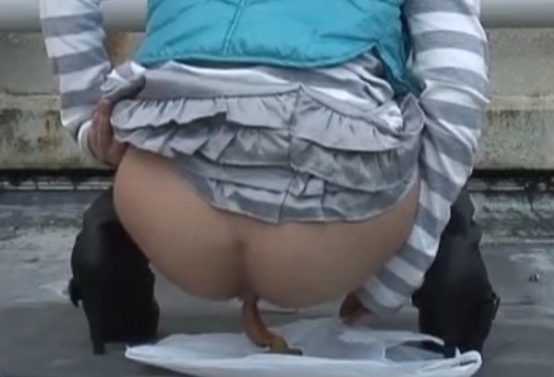 外でからあげ君を食った後にビニール袋の上にウンコをするギャルｗ
